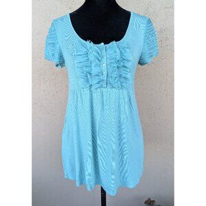 💜Turquoise Baby Doll Tunic with Ruffle Detail